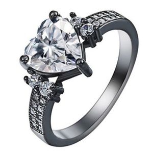 White Zarcon Heart Shapped Ring